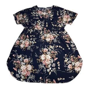 Nemidor Split Neck Floral Print Dress Size 20 Bloomcore Spring Party Cottagecore